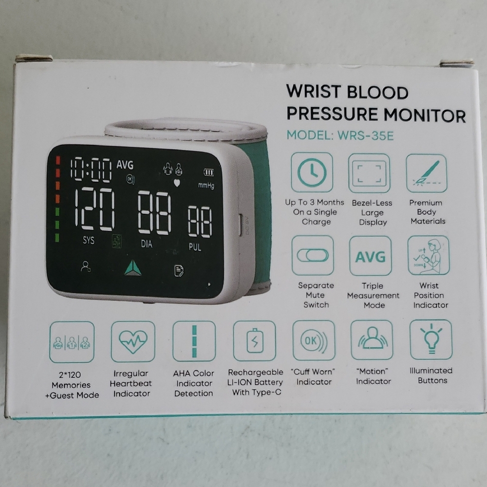 WRS-35E Wrist Blood Pressure Monitor - Black and White